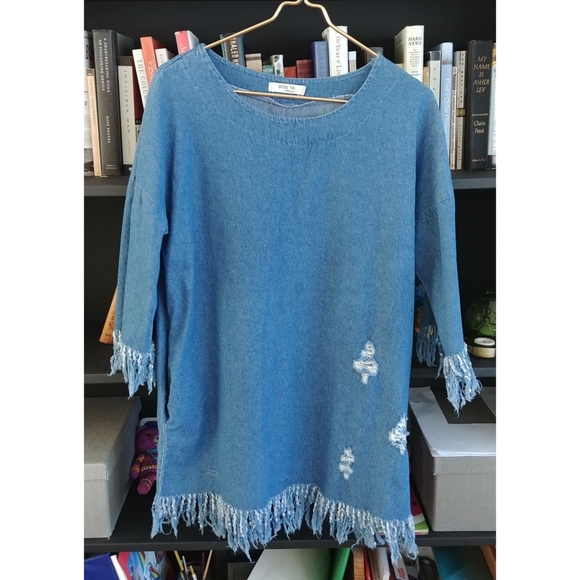 Before You California Dresses & Skirts - Lightweight distressed denim/chambray dress